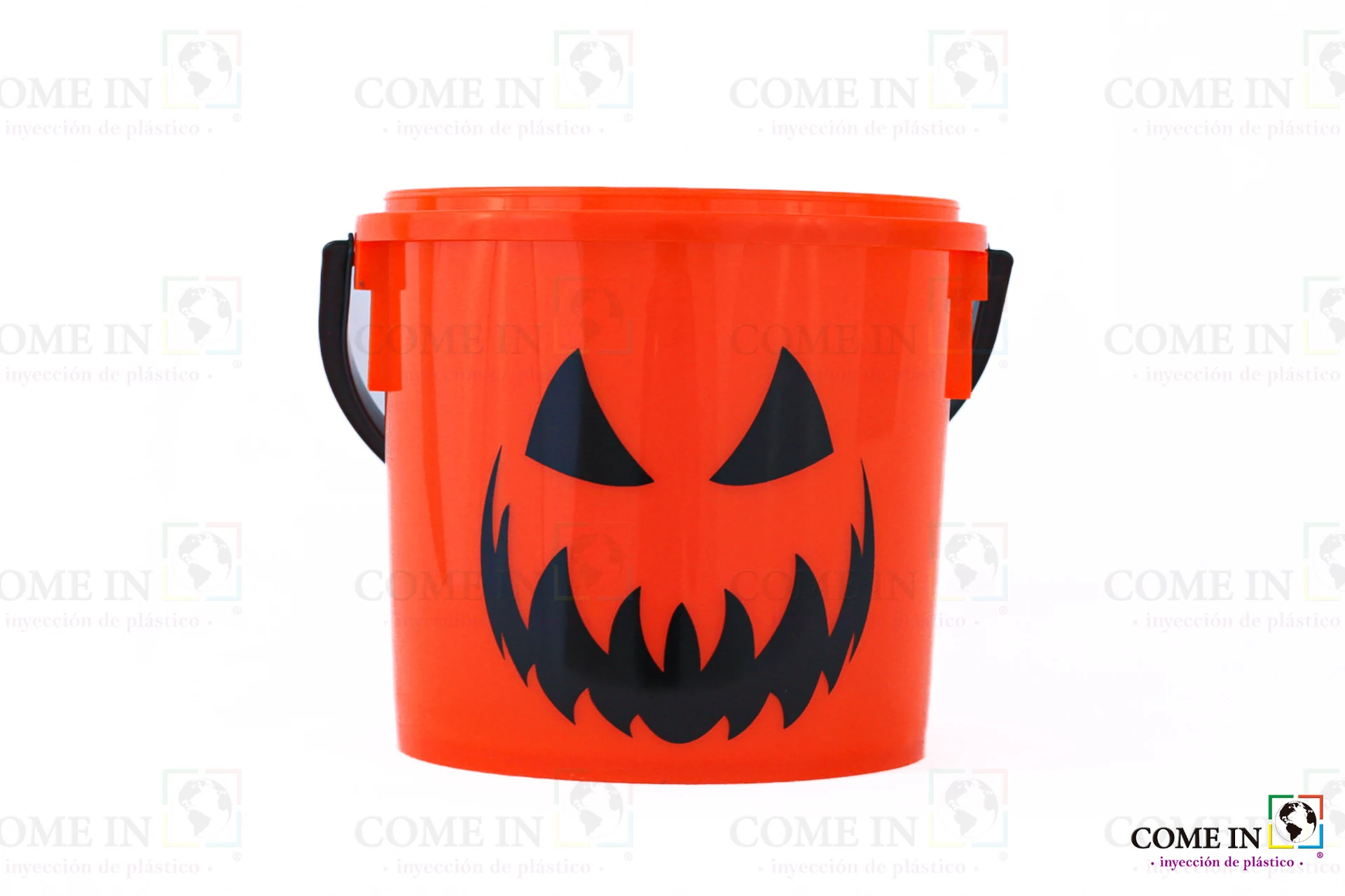 Bote naranja con diseño de calabaza